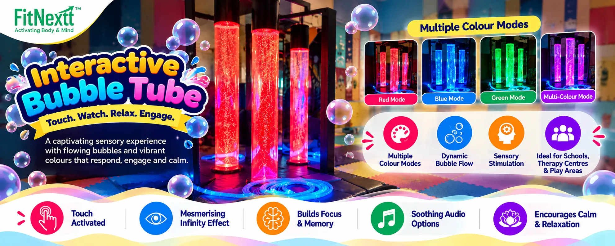 Interactive Sensory Bubble Tube