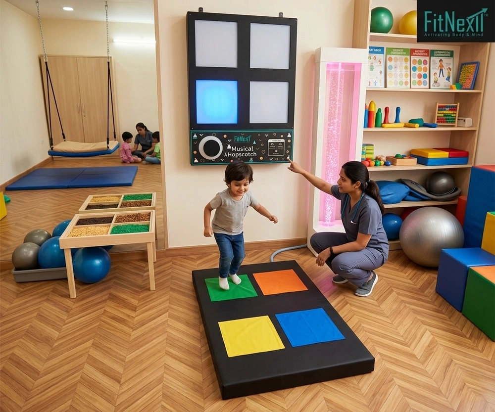 FITNEXTT exergame systems transform occupational therapy into engaging movement-based experiences, helping therapists develop coordination, balance, reaction speed, and cognitive skills while keeping patients motivated through interactive play.