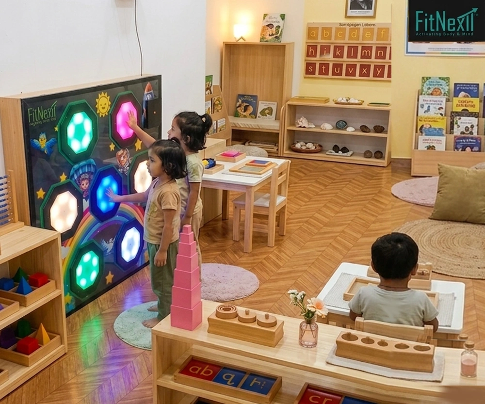 In today’s learning environments, children need more than traditional classroom methods to stay engaged and develop holistically. FITNEXTT exergame and interactive systems bring together movement, play, and cognitive challenges, creating a dynamic learning experience that supports the natural development of neurotypical children.